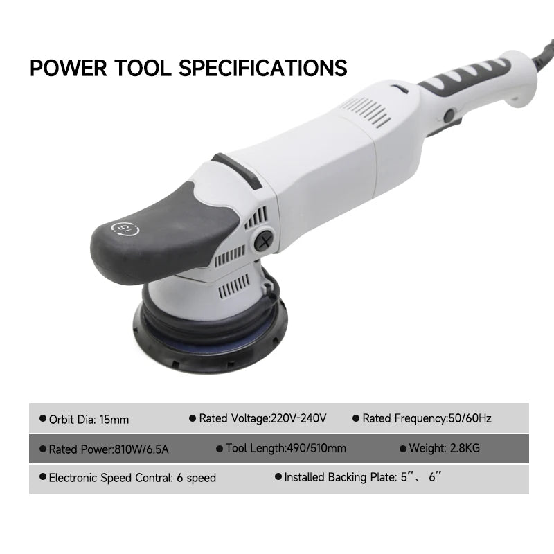 DETAILING Polisher 900W Dual Action Car Polisher 15MM/21MM Car Buffer Polisher 6 Variable Speed for Car Detailing